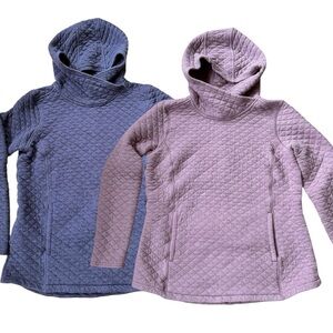 Duluth Trading Co Women’s M Quilted Hooded Blue and Lavender Bundle